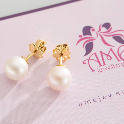 Bông tai Ngọc trai nuôi | Cultured Pearl Earrings | AME Jewellery