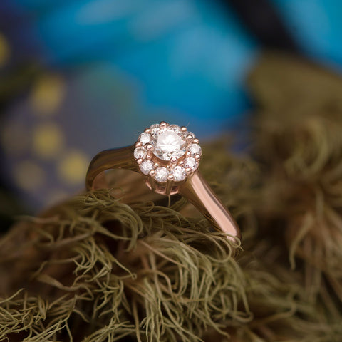 diamond rose gold ring - ame jewellery