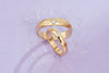 Nhẫn cưới Kim cương | Diamond Hand-Carved Wedding Rings 18K Yellow Gold | AME Jewellery