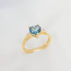 Nhẫn nữ Vàng Đá quý tự nhiên Heart-cut London Blue Topaz Ring in 14K Yellow Gold | AME Jewellery