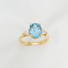 Nhẫn nữ Vàng Đá quý tự nhiên Oval Blue Topaz Ring in 14K Yellow Gold by AME Jewellery
