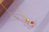 Natural Pink Topaz Halo Pendant in 14K Yellow Gold | AME Jewellery