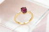 Natural oval Purple Garnet Ring in 14K Yellow Gold by AME Jewellery