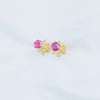 Bông tai Vàng Đá quý thiên nhiên Ruby 6-prong Earrings in 14K Yellow Gold | AME Jewellery