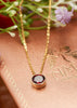 Natural Red Garnet Solitaire Bezel Pendant in 14K Yellow Gold | AME Jewellery