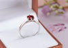 Nhẫn Đá quý tự nhiên Red Garnet silver ring | AME Jewellery