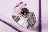 Nhẫn Nam Đá quý thiên nhiên Red Garnet Men's Ring in Sterling Silver by AME Jewellery