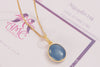 Mặt dây Vàng 14K Đá quý thiênnhiên Blue Sapphire Gold Pendant | AME Jewellery