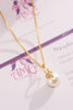 Mặt dây Vàng Ngọc trai White Freshwater Pearl Leaf Pendantin 14K Yellow Gold | AME Jewellery