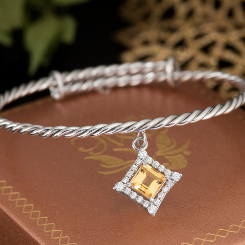 Vòng tay lắc bạc cao cấp - Silver Bracelet Bangle - AME Jewellery