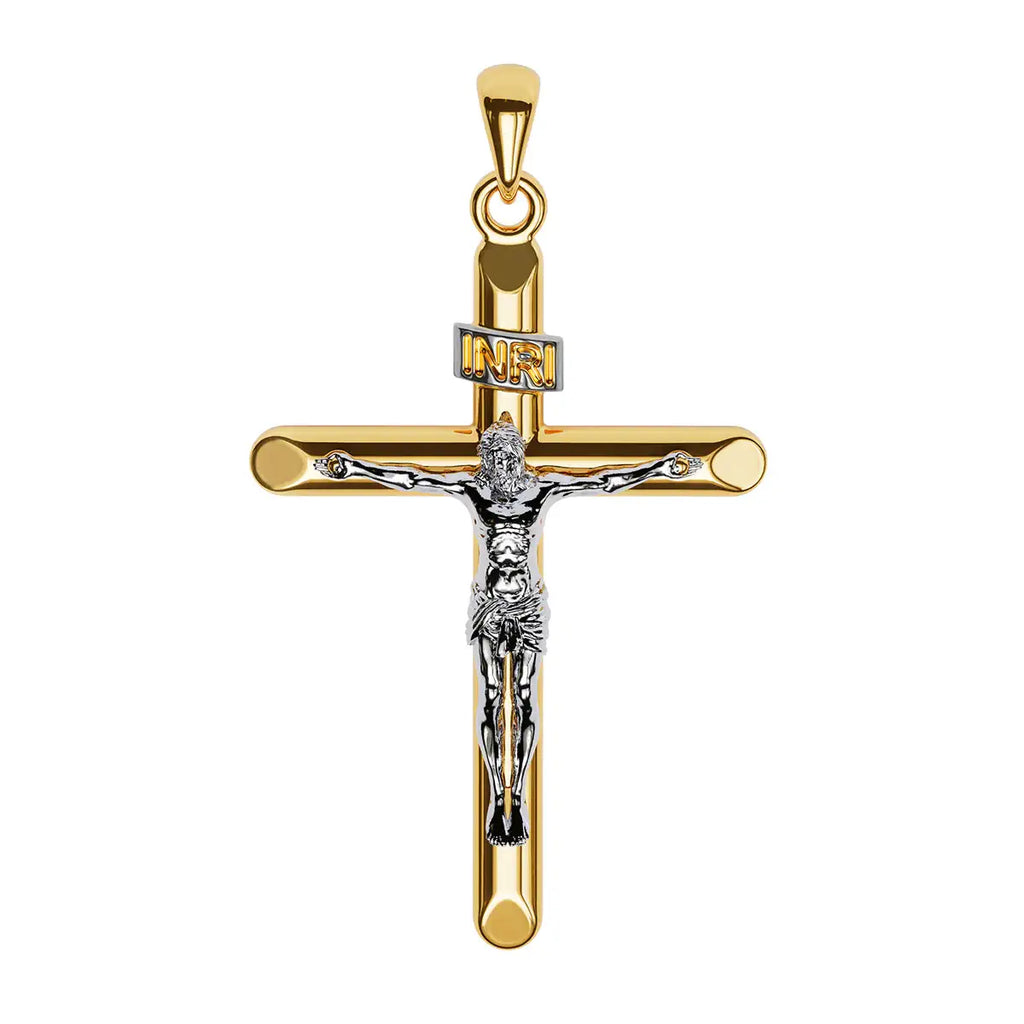 Jesus Crucifix Cross Pendant Pendant Necklace 14K Yellow Gold | AME Jewellery