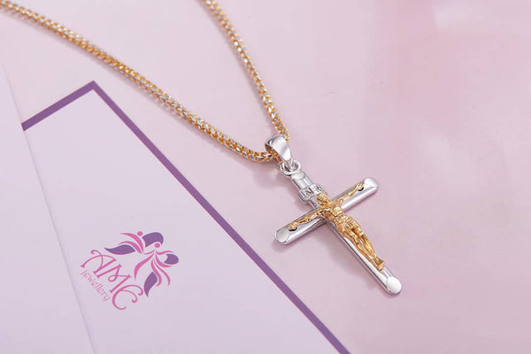 Jesus Crucifix Cross Pendant Necklace 14K Gold | AME Jewellery