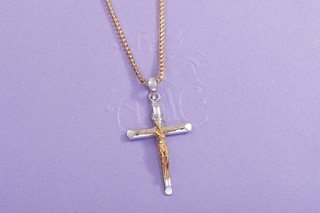 Jesus Crucifix Cross Pendant Necklace 14K Gold | AME Jewellery