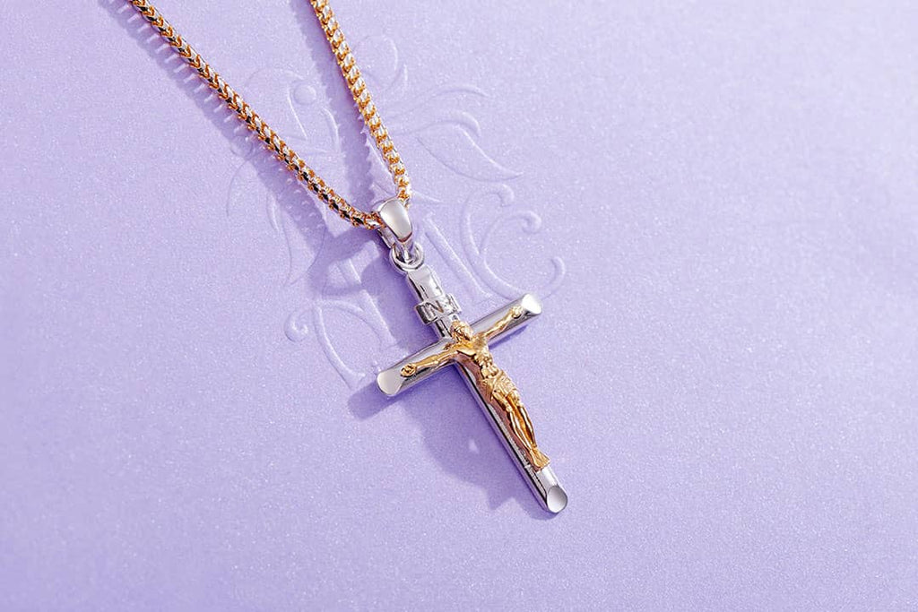 Jesus Crucifix Cross Pendant Necklace 14K Gold | AME Jewellery