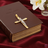 Mặt dây Vàng và Vàng trắng Thánh Giá Jesus Crucifix Cross Pendant Necklace 14K Yellow and White Gold by AME Jewellery