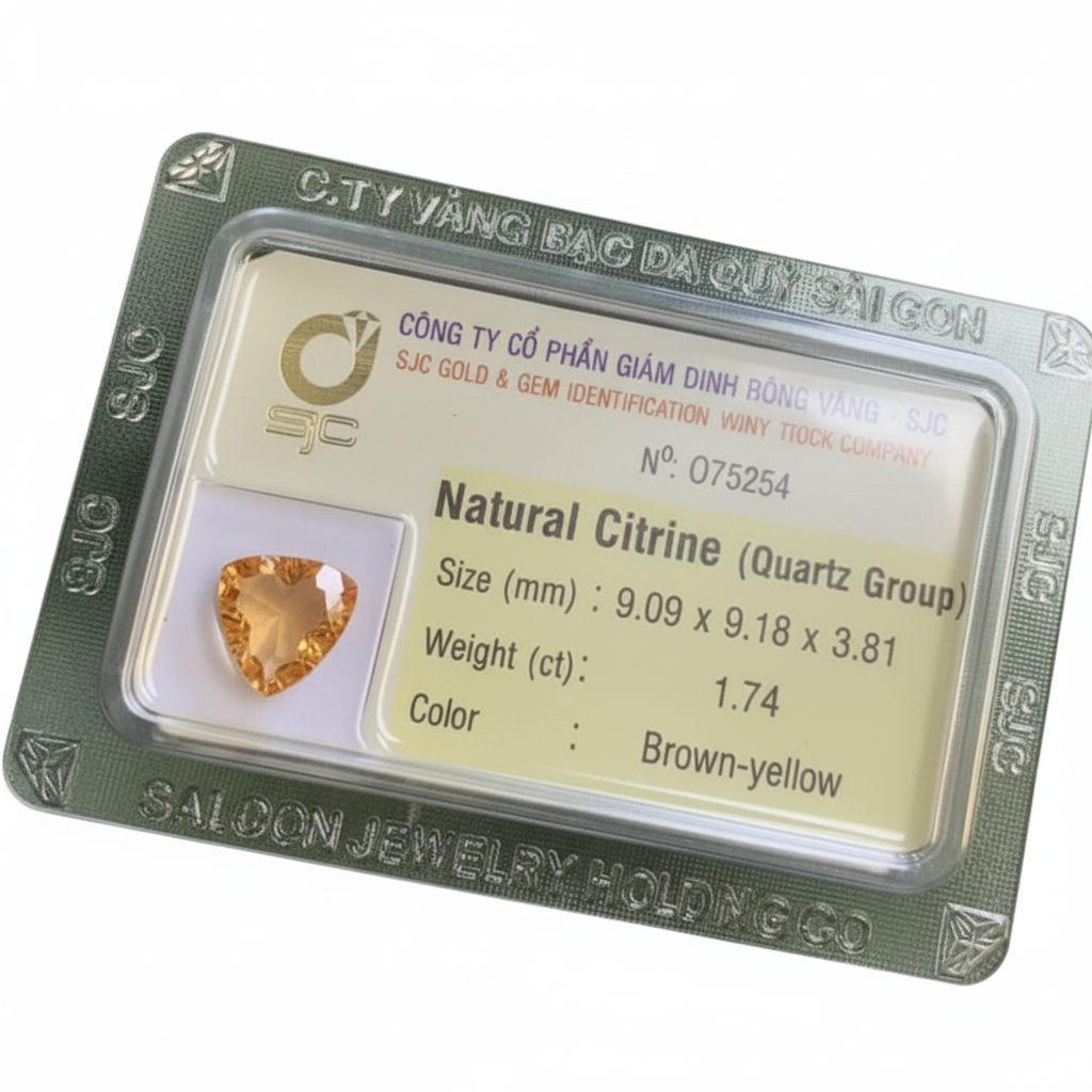 Đá quý thiên nhiên Triangle-cut Citrine by AME Jewellery