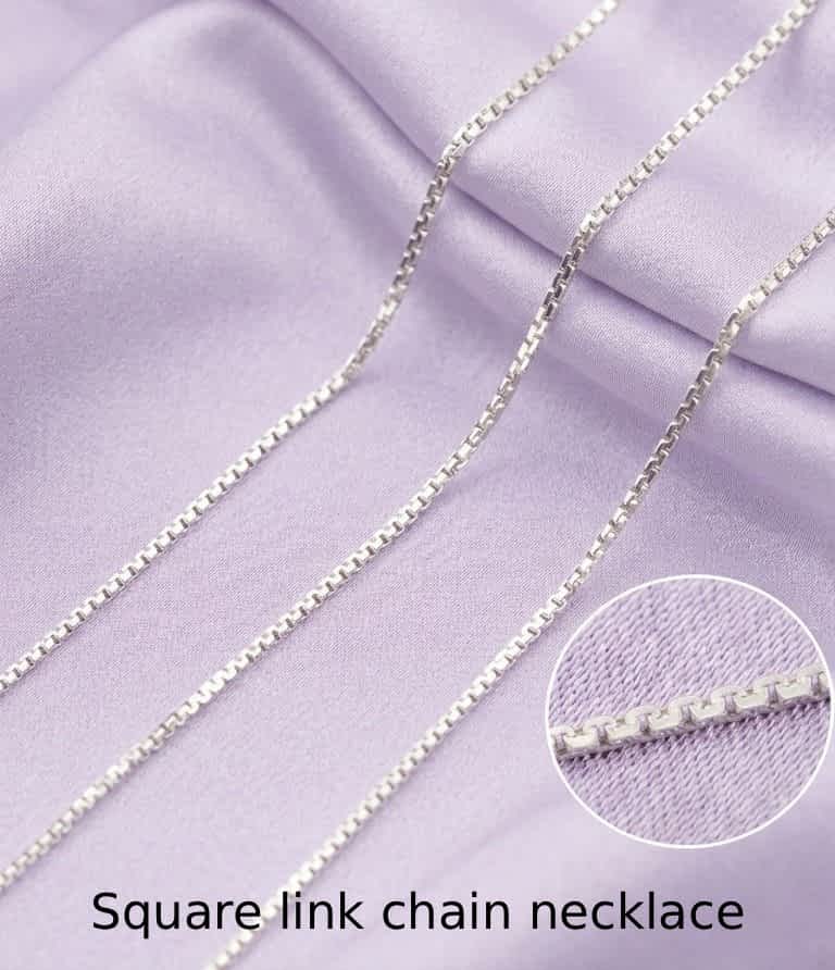Square Link Silver Chain Necklace