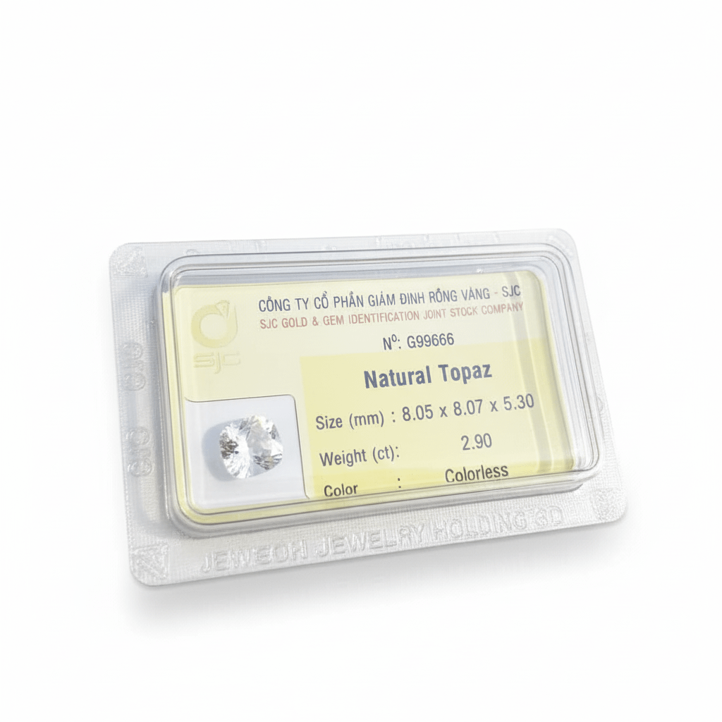 Natural White Cushion Topaz from AME Jewellery