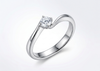 Nhẫn Solitaire Twist Vàng trắng 14K Kim cương thiên nhiên - AME Jewellery