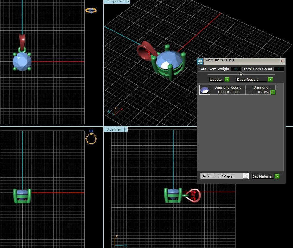 3D modeling with 6mm gemstone 