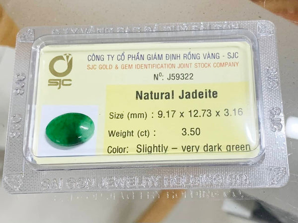 3.5 carat Oval cabochon Jadeite Jade | AME Jewellery