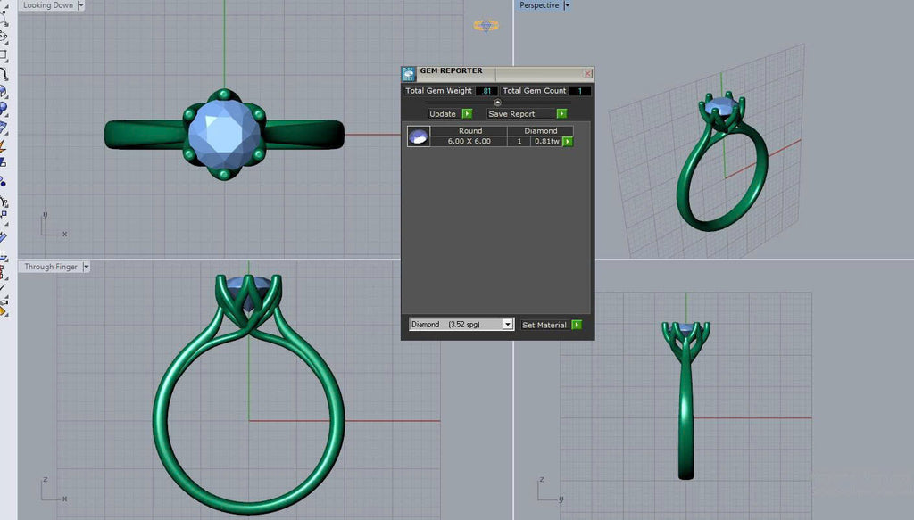 3d design 6-prong setting ring - AME Jewellery