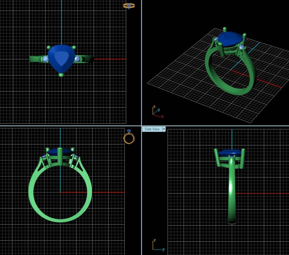 Thiết kế nhẫn nữ trái tim 3D design of Heart Ring by AME Jewellery