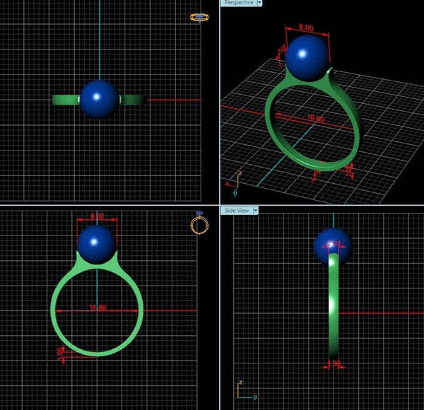 3D model of a Pearl Ring designed by AME Jewellery