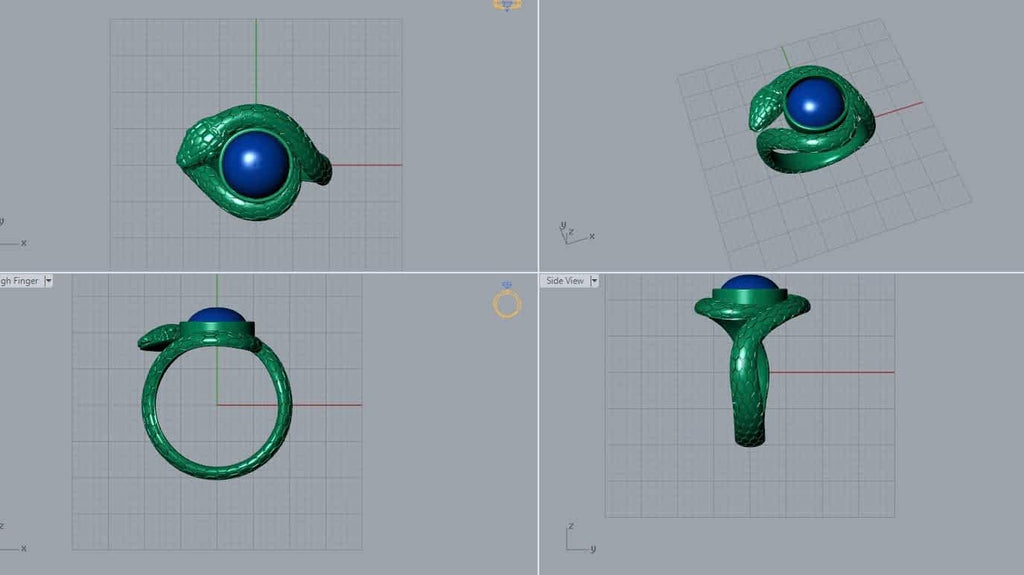 3D Model Snake Ring designed by AME Jewellery