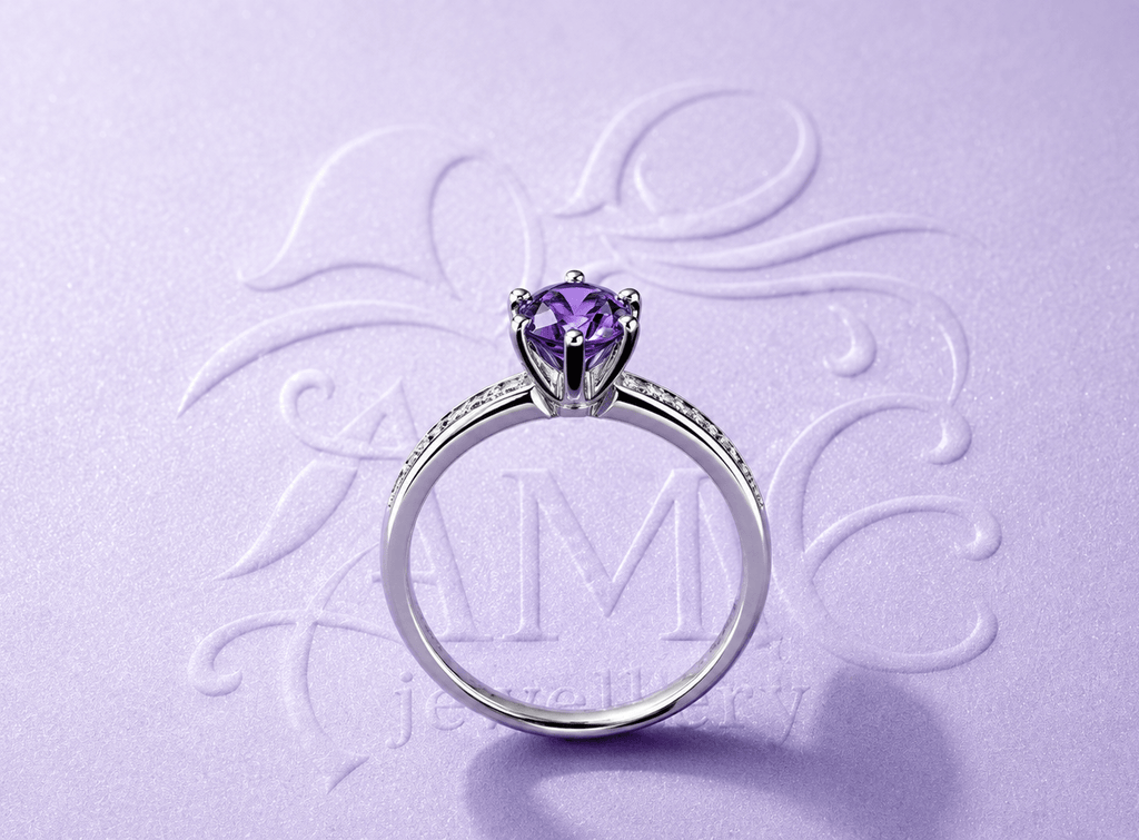 Natural Amethyst setting Ring in Sterling Silver - AME Jewellery