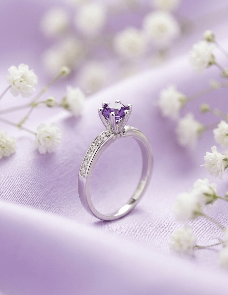 Nhẫn Đá quý tự nhiên Amethyst - AME Jewellery