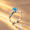 Natural Blue Topaz 6-prong Ring in Sterling Silver by AME Jewellery.