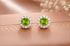 bông tai vàng 14K đá quý tự nhiên Peridot - AME Jewellery