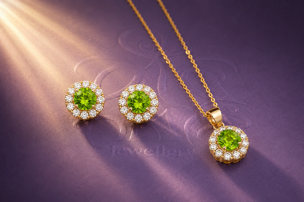 bộ trang sức đá quý tự nhiên halo perido- AME Jewellery