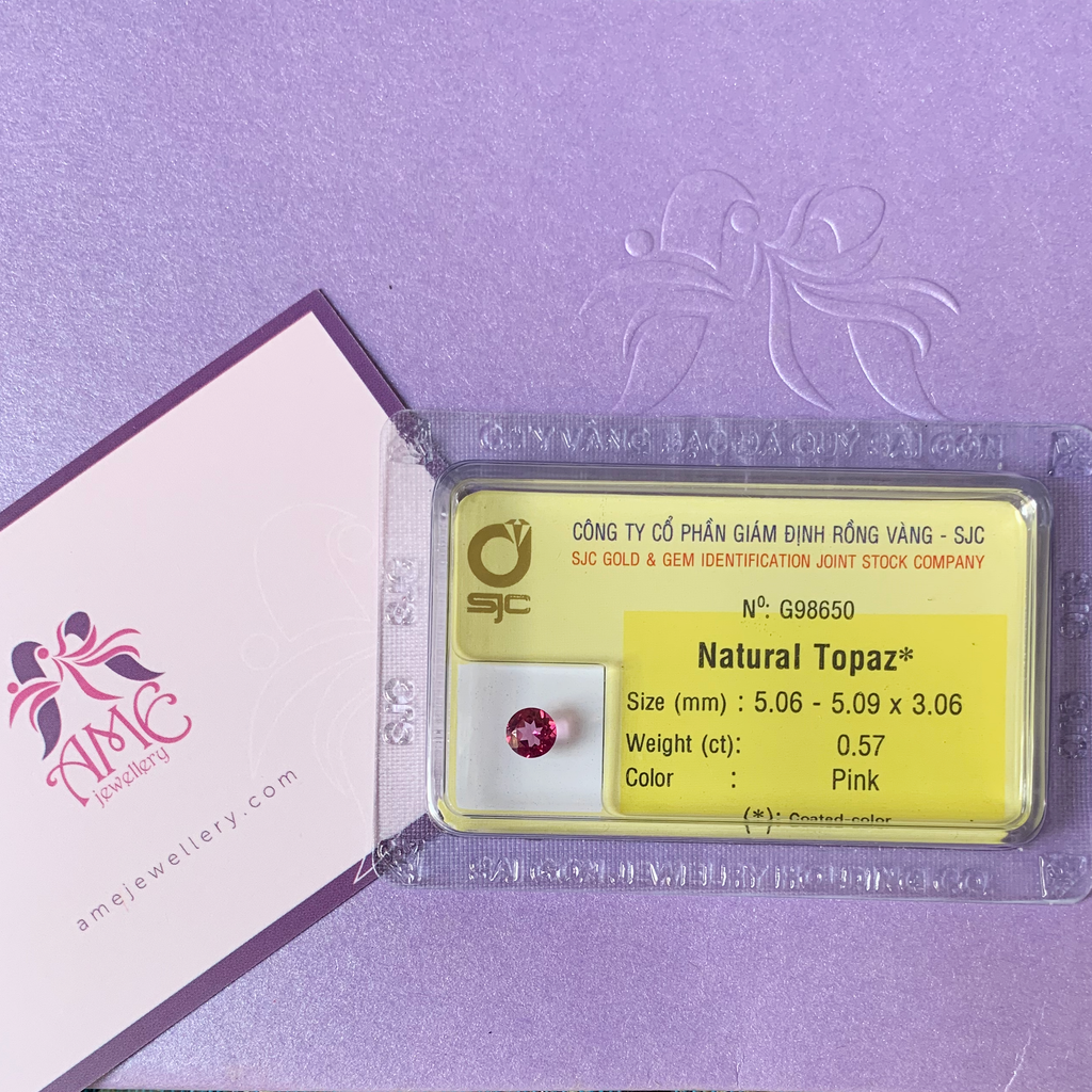 Natural Pink topaz from AME Jewellery