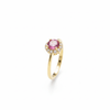 Nhẫn nữ Vàng Đá quý tự nhiên Pink Topaz Halo Ring in 14K Yellow Gold by AME Jewellery