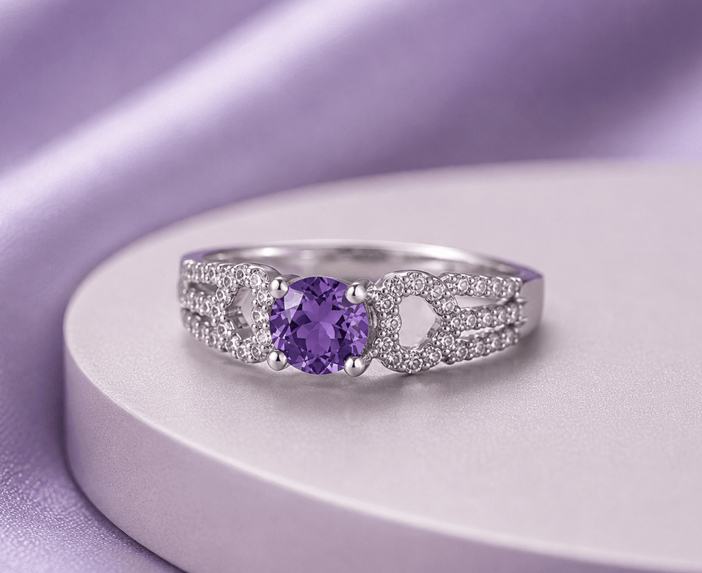 Nhẫn nữ Đá quý tự nhiên Amethyst - AME jewellery