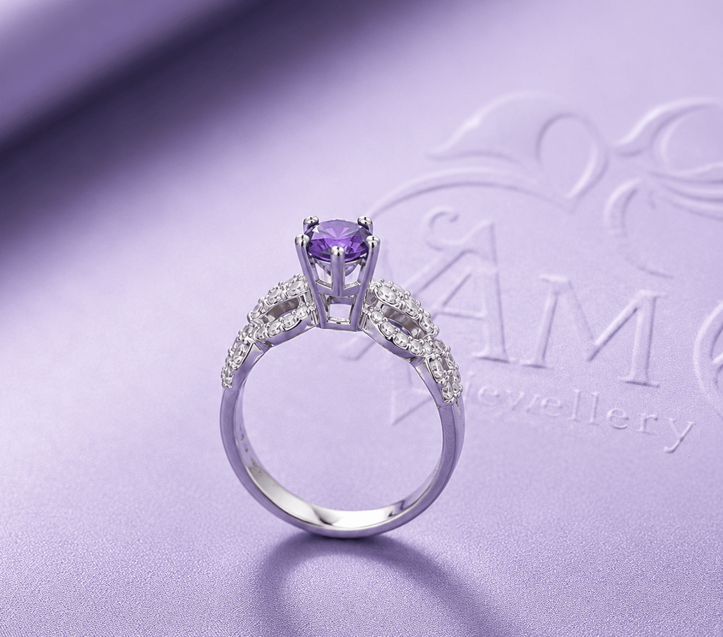 Natural Amethyst Ring in Sterling Silver- AME Jewellery