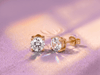 Natural Colorless Topaz 4-Prong Earrings in 14-karat Yellow Gold by AME Jewellery