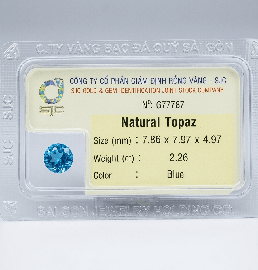 natural blue topaz 8mm - AME JEWELLERY