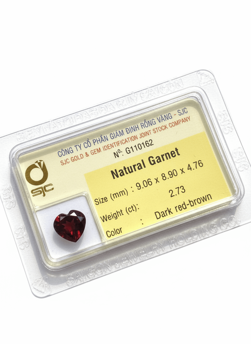 Đá quý tự nhiên Natural Heart-cut Red Garnet by AME Jewellery