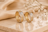 Alliances Celtique en Or jaune et blanc 18K en diamant naturel - AME Jewellery