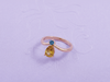 Bague Citrine poire & Topaze bleue en or rose 14K - AME Jewellery