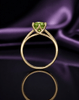 Bague à 6 griffes en or jaune 14K et péridot naturel - AME Jewellery