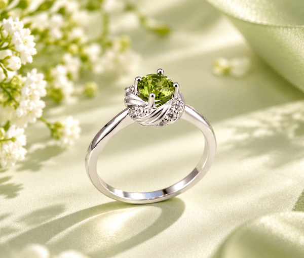 Bague en argent sterling avec péridot naturel par AME Jewellery. 