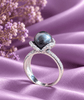 Bague en argent sterling avec perle de culture d'eau douce aubergine de 8,5 mm par AME Jewellery pour femme - AME Jewellery