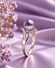 Bague contournement en argent sterling avec perle de culture d'eau douce aubergine de 7,5 mm par AME Jewellery pour femme.