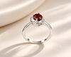 Bague femme en grenat rouge naturel en argent sterling - AME Jewellery. 