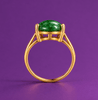 Bague en or jaune 14K et jadéite naturelle taille cabochon ovale - AME Jewellery.