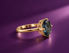 Bague en or jaune 14K et topaze bleue de Londres naturelle taille ovale - AME Jewellery.